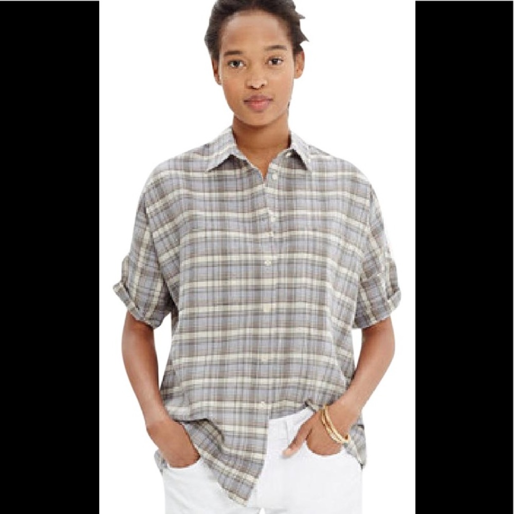 Madewell Serene Plaid Courier Shirt Sz XS
